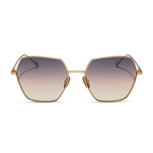 harlowe - brushed gold + twilight gradient sunglasses