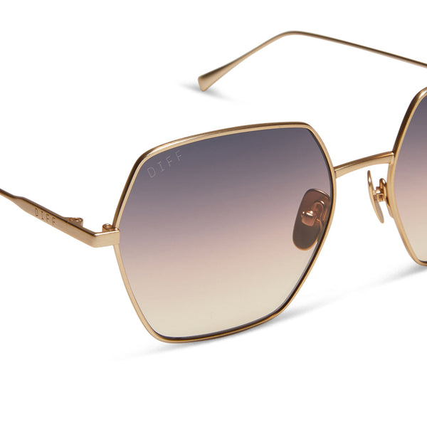 harlowe - brushed gold + twilight gradient sunglasses 4