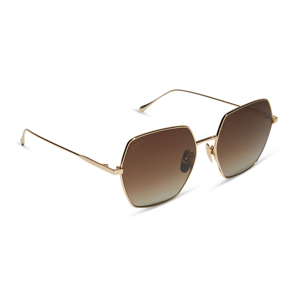 harlowe - gold + brown gradient + polarized sunglasses 2