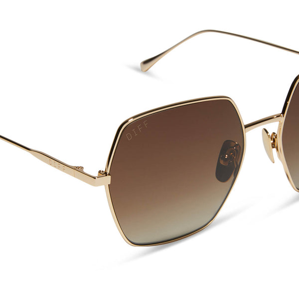 harlowe - gold + brown gradient + polarized sunglasses 4