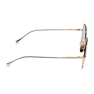 diff eyewear featuring the harlowe hexagon prescription glasses with a gold frame side view
