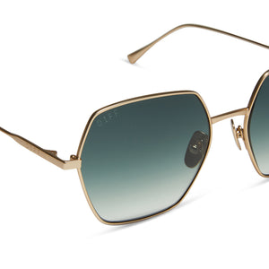 Harlowe Hexagon Sunglasses | Matte Gold & G15 Gradient 