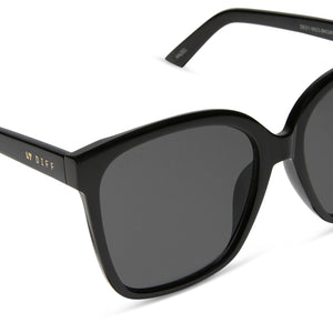 Hazel Square Sunglasses | Black & Grey | DIFF Eyewear