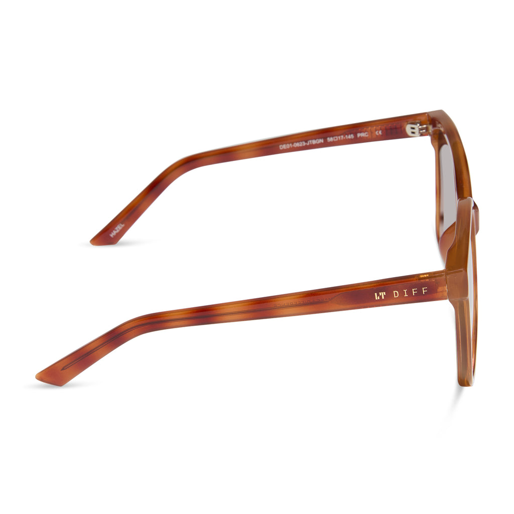 Hazel Square Sunglasses | Maple Tortoise & Brown Gradient | DIFF Eyewear
