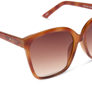 Hazel Square Sunglasses | Maple Tortoise & Brown Gradient | DIFF