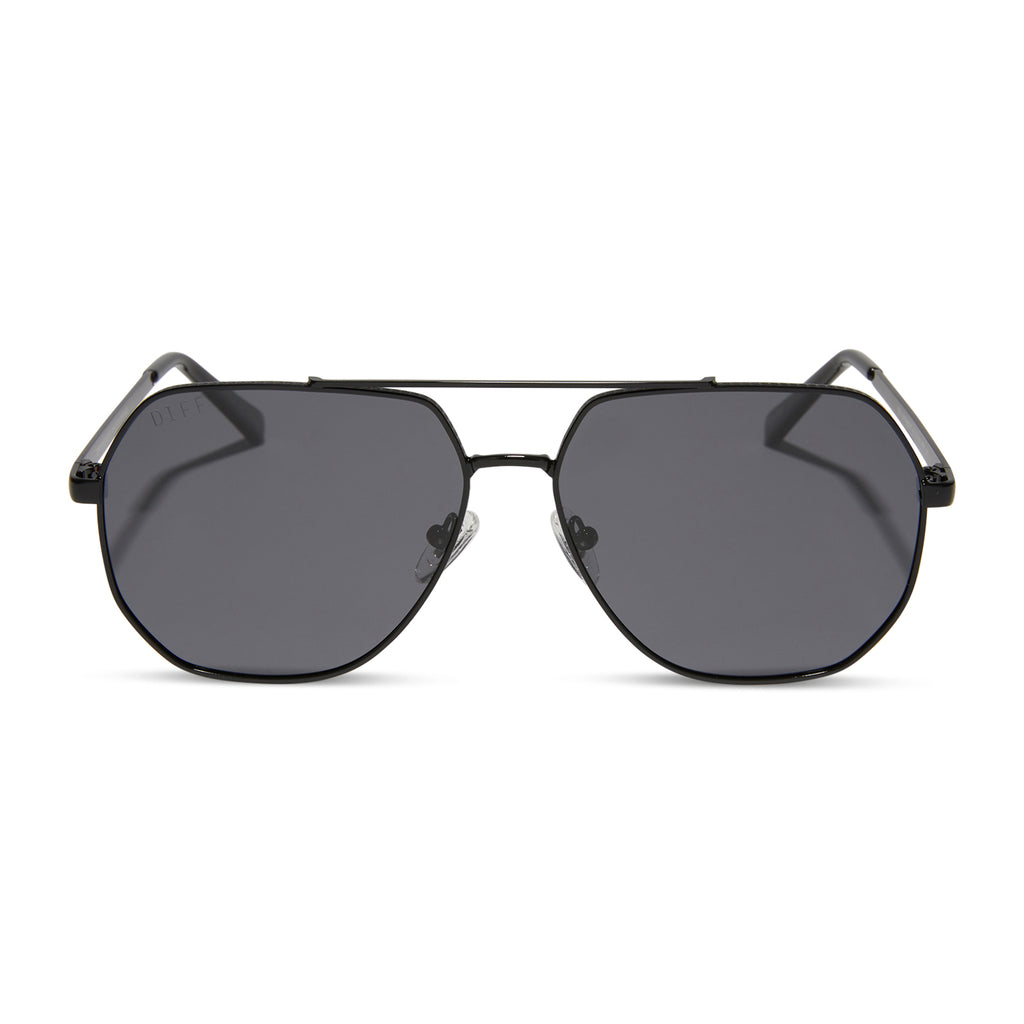 Beverlin x DIFF Hendrix Aviator Sunglasses | Black & Grey Polarized – DIFF  Eyewear