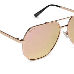 Rose gold shop aviator sunglasses polarized