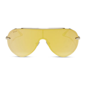IMANI - GOLD + BRILLIANT GOLD MIRROR SUNGLASSES