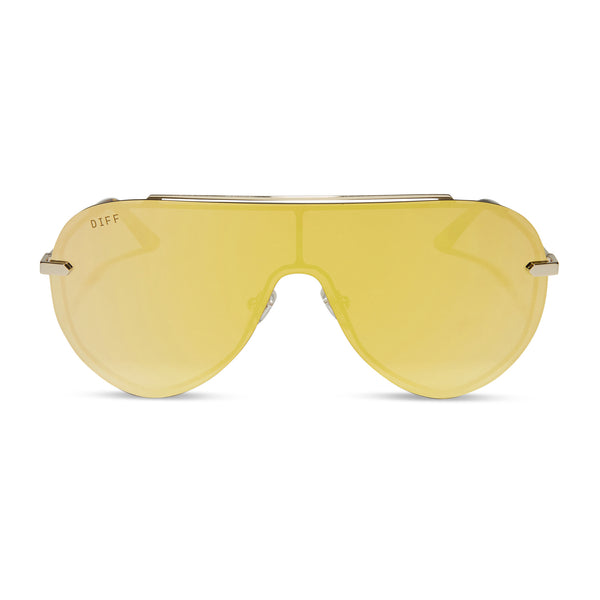 imani - gold + brilliant gold mirror sunglasses