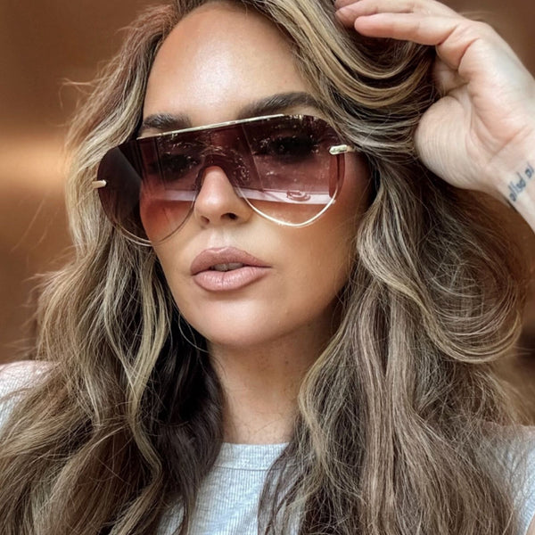 imani - gold + brown gradient sunglasses 5