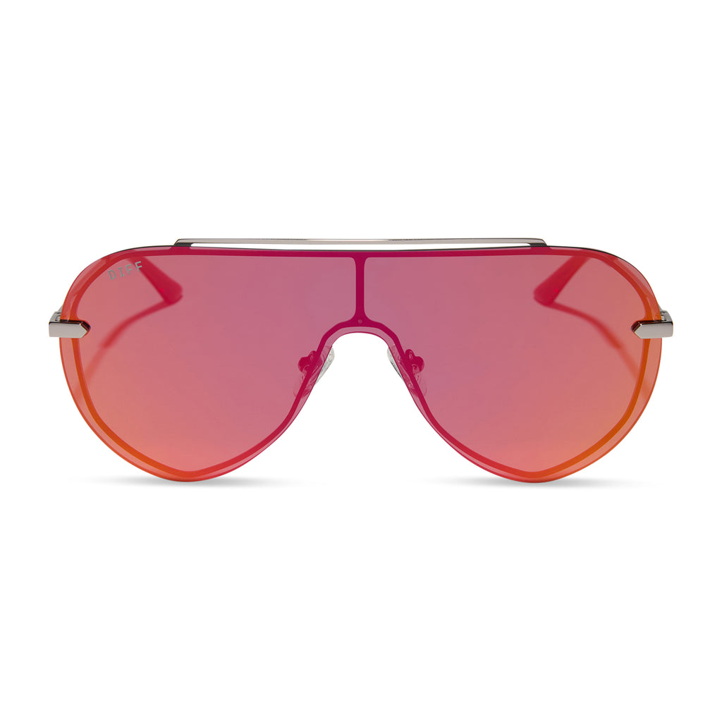 IMANI - GUNMETAL + RED HOT SUMMER MIRROR SUNGLASSES