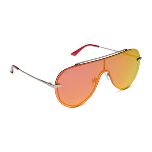 IMANI - GUNMETAL + RED HOT SUMMER MIRROR SUNGLASSES