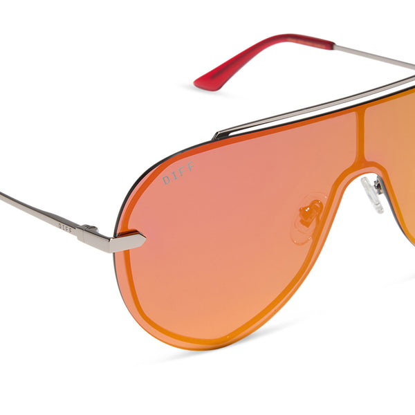 imani - gunmetal + red hot summer mirror sunglasses 5
