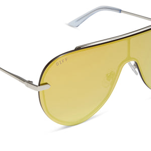 DIFF Imani Gold Mirrored Shield Sunglasses Imani Shield Sunglasses | Gold & Brilliant Gold Mirror  main image 2