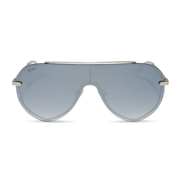 imani - silver + grey gradient with silver flash sunglasses