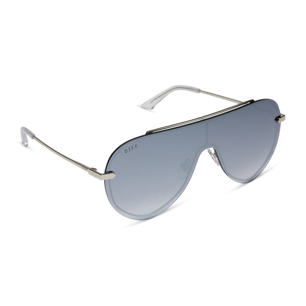 imani - silver + grey gradient with silver flash sunglasses 2