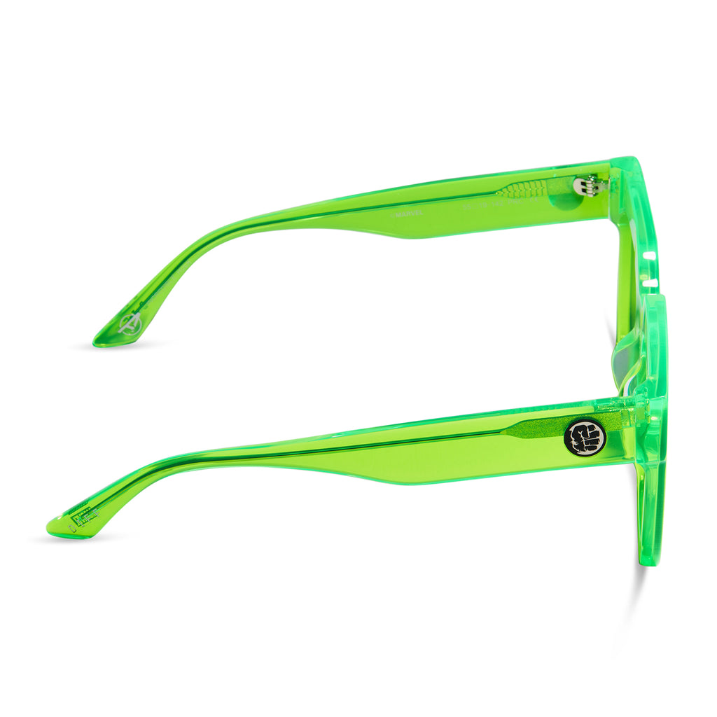 Incredible Hulk Square Sunglasses Neon Green & Purple Mirror DIFF
