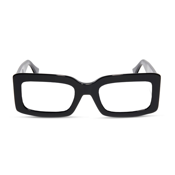 Diff Eyewear Indy polarized new with case Black Rectangular Sunglasses Indy Rectangle Sunglasses | Black & Grey | DIFF Eyewear main image 4