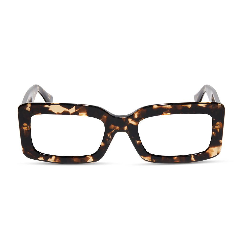 Indy Square Prescription Glasses Espresso Tortoise Diff Eyewear