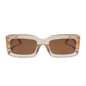 INDY - VINTAGE ROSE CRYSTAL + BROWN SUNGLASSES