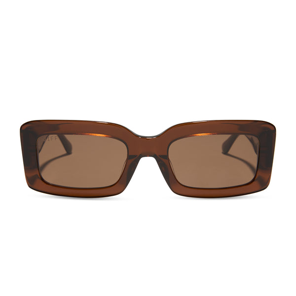 Indy Rectangle Sunglasses | Whiskey & Brown Polarized | DIFF  display picture 3