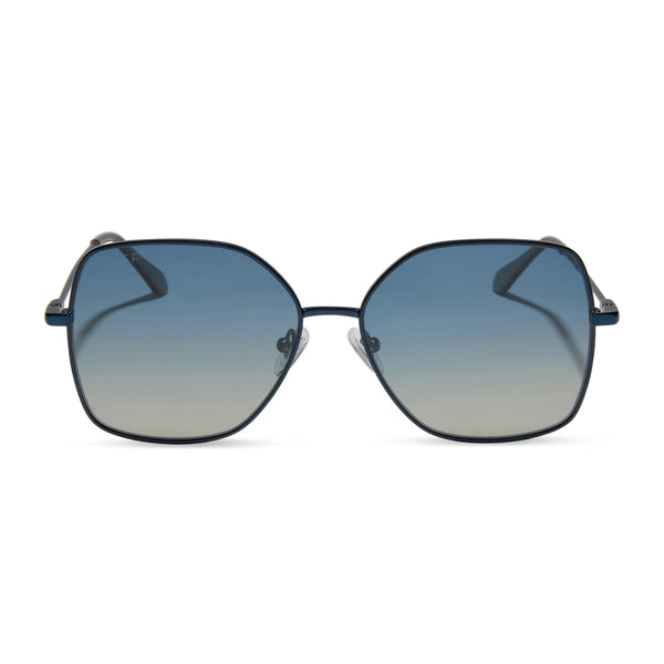 Iris Square Sunglasses | Deep Navy Metal & Aegean Blue Flash  display picture 1