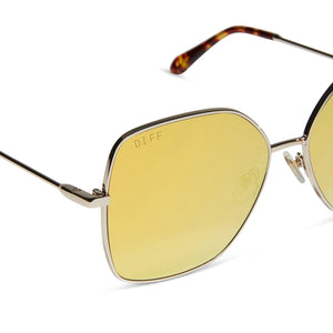 Iris Square Sunglasses | Gold & Brilliant Gold Mirror | DIFF  display picture 1