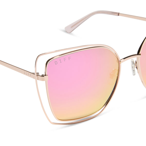 jacqueline - champagne + pink mirror sunglasses 4