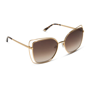 Jacqueline Square Sunglasses | Gold & Brown Gradient | DIFF  display picture 1