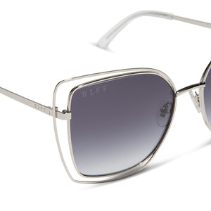 Jacqueline Square Sunglasses | Silver & Grey Gradient | DIFF  display picture 1