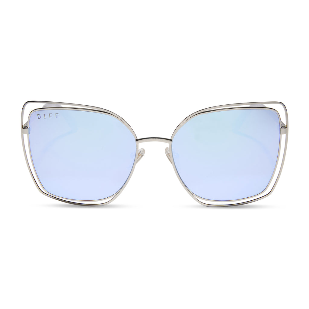 JACQUELINE - SILVER + THISTLE TEMPLE TIPS + LAVENDER MIRROR SUNGLASSES