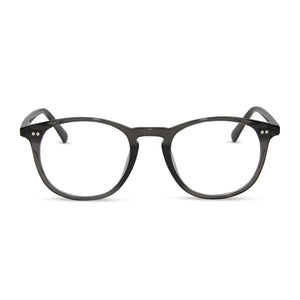 diff eyewear jaxson xl square prescription glasses with a black smoke crystal acetate frame front view