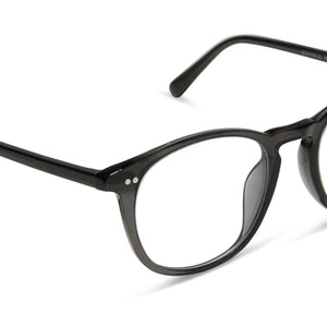 Jaxson XL Round Glasses | Black Smoke Crystal | Diff Eyewear
