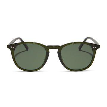 Jaxson XL Square Sunglasses | Dark Olive Crystal & G15 | DIFF Eyewear
