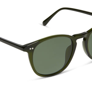 Jaxson XL Square Sunglasses | Dark Olive Crystal & G15 | DIFF Eyewear