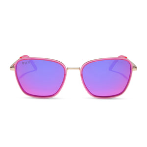 Jena Sims Hope Cateye Sunglasses | Hot Pink & Hot Pink Mirror
