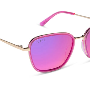 Jena Sims Hope Cateye Sunglasses | Hot Pink & Hot Pink Mirror