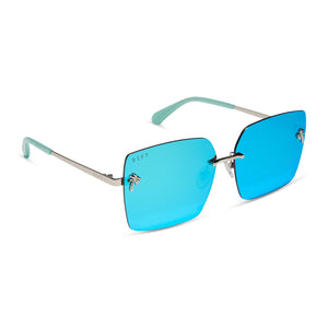 新品未使用CDLTOKYO Sunglasses Type-2 スモーキーブルー Jena Sims Rookie Square Sunglasses | Bronco Blue & Teal Mirror
