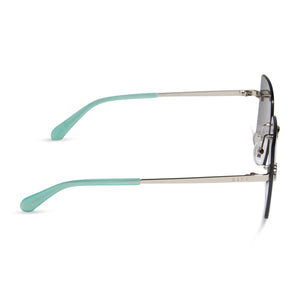 Jena Sims Rookie Square Sunglasses | Bronco Blue & Teal Mirror