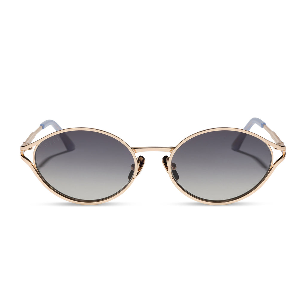 LIMONCELLO - GOLD + MILKY BLUE PEARL + GREY GRADIENT SUNGLASSES