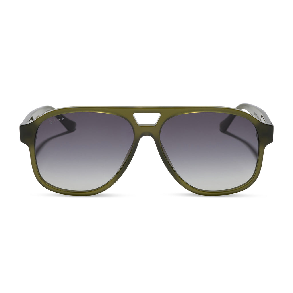 NASH - MILKY OLIVE + GREY GRADIENT SUNGLASSES
