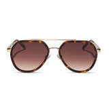 JOEY - RICH TORTOISE + GOLD METAL + BROWN GRADIENT SUNGLASSES