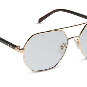 Jojo Fletcher Joelle Sunglasses | Gold + Chocolate & Grey | DIFF
