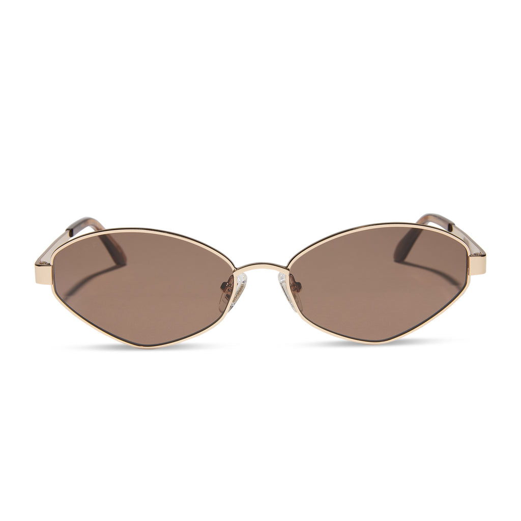 JORDY - GOLD + HORN TORTOISE + BROWN SUNGLASSES