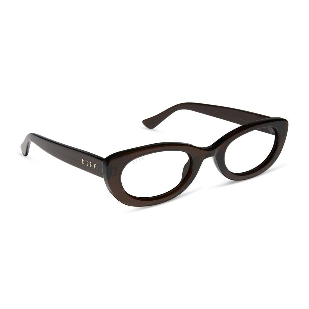Diff Diff Chocolates Jojo Fletcher Raya Glasses | Chocolate Crystal & Grey | DIFF Eyewear