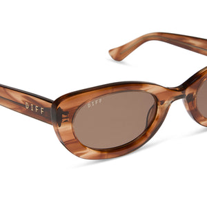 Diff Eyewear Cat-Eye Tortoise Frame Sunglasses with Brown Lenses Bradley Cat Eye Sunglasses | Tawny Tortoise & G15 | DIFF Eyewear main image 3