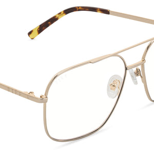 Jonas Mens Square Aviator Eyeglasses | Gold | DIFF Eyewear