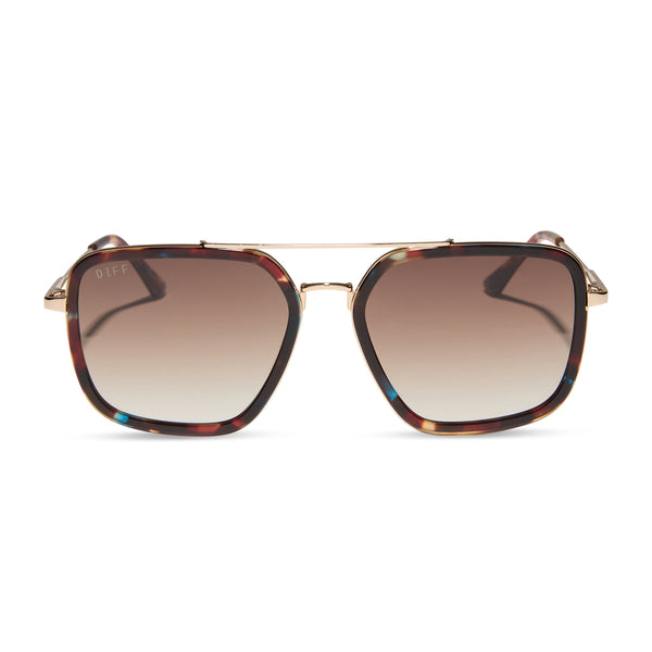 jordan - confetti tortoise + brown gradient sunglasses