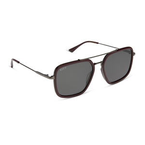 JORDAN - DARK CHERRY LACQUER + GREY GRADIENT + POLARIZED SUNGLASSES