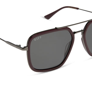 Jordan Navigator Sunglasses | Dark Red & Grey Gradient | DIFF Eyewear